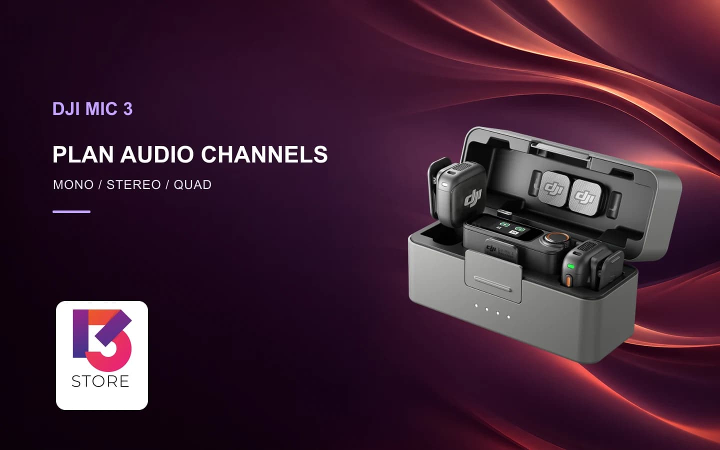 DJI Mic 3 Mono, Stereo, Quad: เลือกช่องเสียงก่อนถ่ายหลายคน