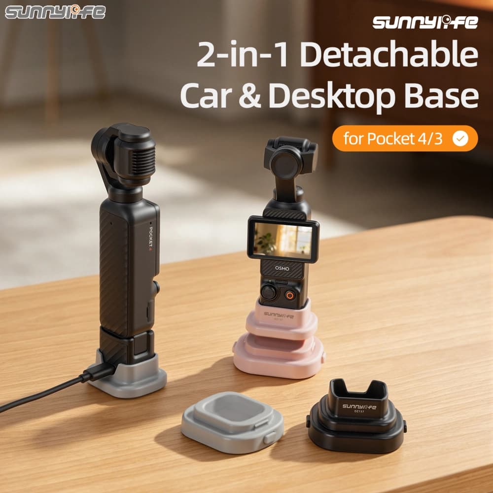 Sunnylife ฐานตั้ง 2in1 DJI Osmo Pocket 4/4P/3 — สีดำ