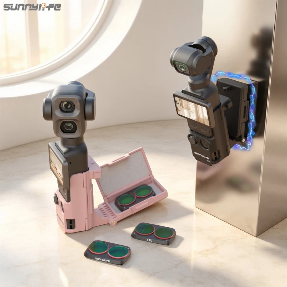 Sunnylife ตัวยึดแม่เหล็กปลดเร็ว DJI Osmo Pocket 4 Pro Quick Release Magnetic Mount ขายึดกล้อง ZJ185 — สีดำ