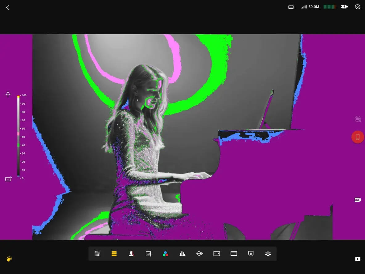 แอป DJI Ronin — False Color สำหรับมอนิเตอร์ DJI SDR Transmission 2
